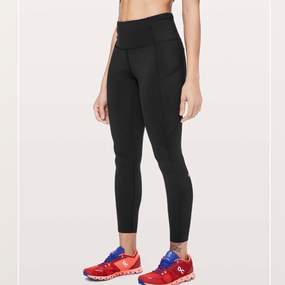 Lululemon Leggings Fast & Free 7/8 Tight II 25" Black 4
